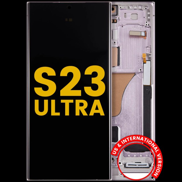 Display OLED completo con Frame per Samsung Galaxy S23 Ultra (US e International) (Refurbished) (Lavanda)