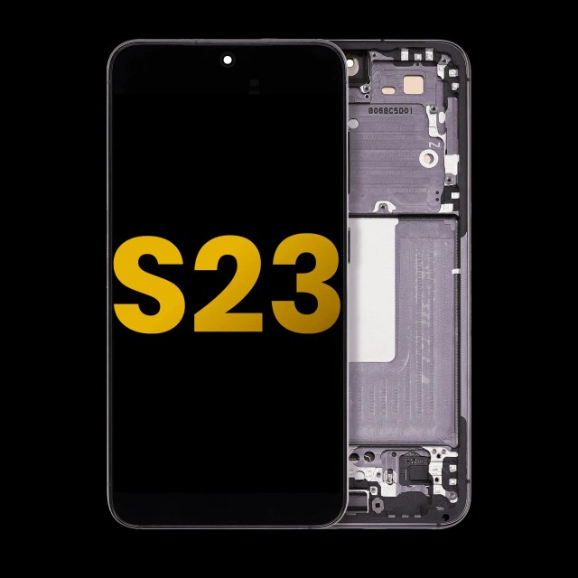 Display OLED completo con Frame per Samsung Galaxy S23 5G (US e International) (Refurbished) (Phantom Nero)