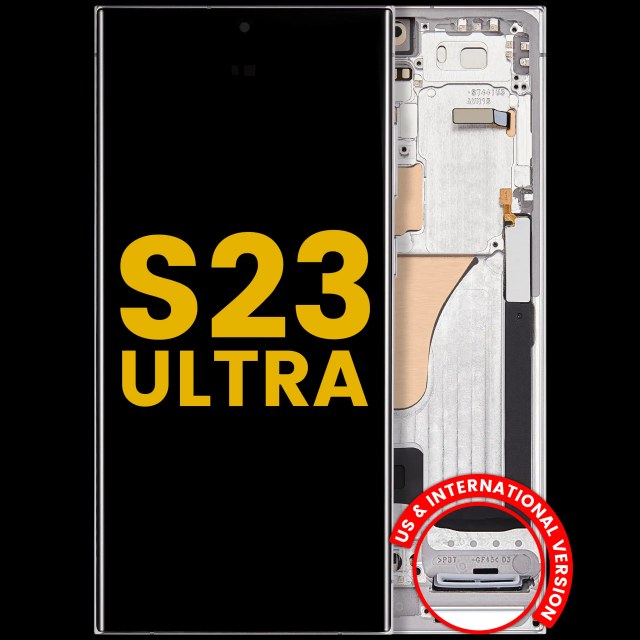 Display OLED completo con Frame per Samsung Galaxy S23 Ultra (US e International) (Refurbished) (Blu cielo)