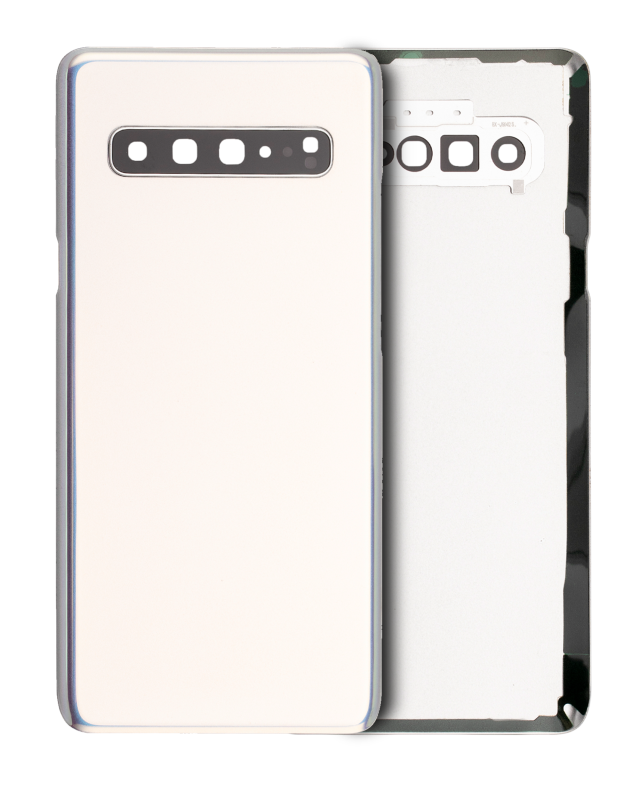 vetro cover posteriore con Vetro fotocamera per Samsung Galaxy S10 (Service Pack) (Crown Argento)