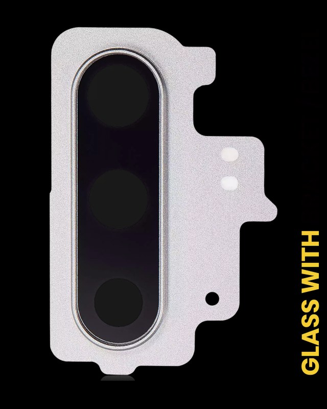 Lente fotocamera posteriore con staffa / Cornice per Samsung Galaxy Note 10 (Aura Glow / Argento)