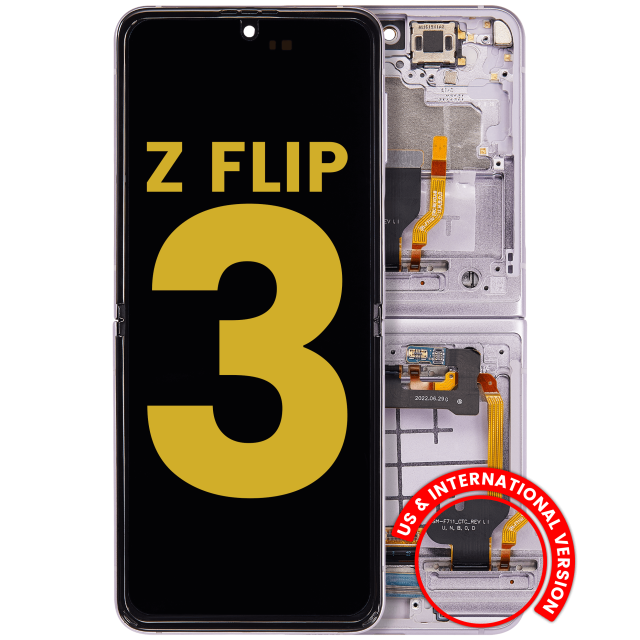 Inner Display OLED completo con Frame per Samsung Galaxy Z Flip 3 5G (US e International) (Refurbished) (Lavanda)