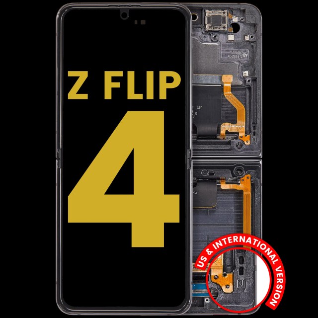 Inner Display OLED completo con Frame per Samsung Galaxy Z Flip 4 5G (US e International Version) (Refurbished) (Grafite)