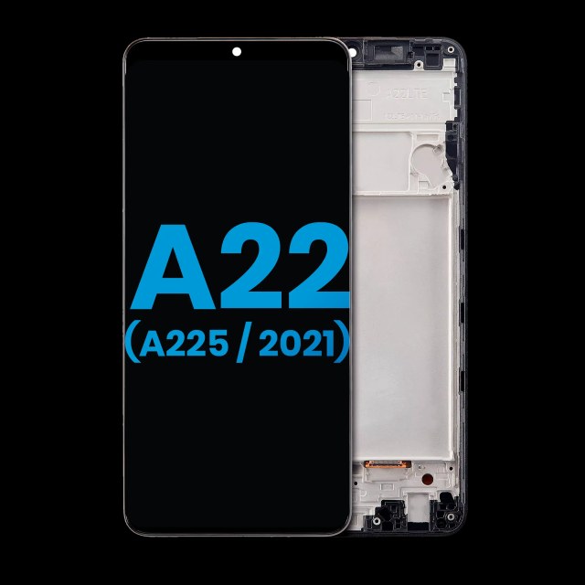 Display LCD completo con Frame (senza Finger Print Sensore) per Samsung Galaxy A22 4G (A225 / 2021) (tutti i colori)
