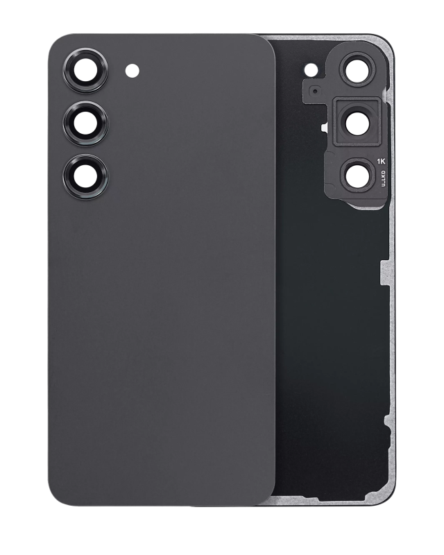 vetro cover posteriore con Vetro fotocamera per Samsung Galaxy S23 5G (No Logo) (Phantom Nero)