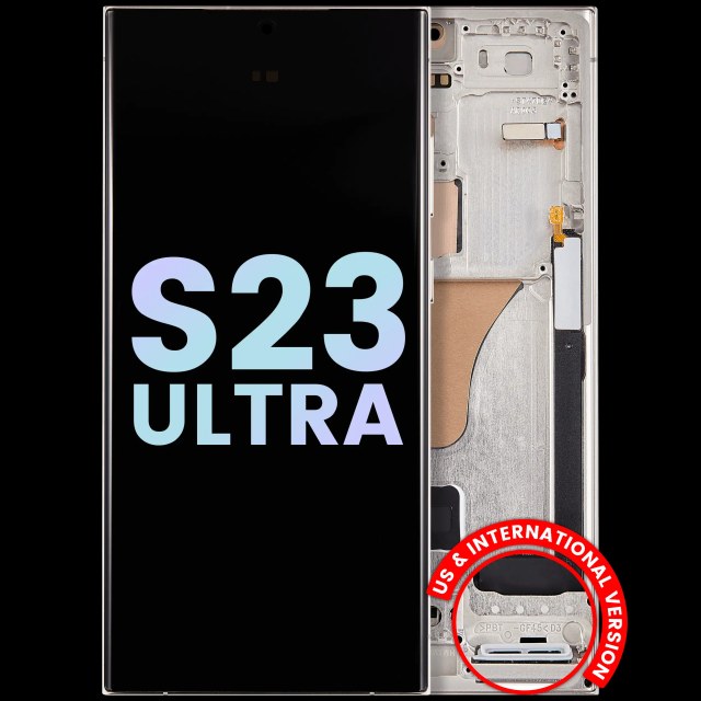 Display OLED completo con Frame per Samsung Galaxy S23 Ultra 5G (US e International) (Service Pack) (Cream)