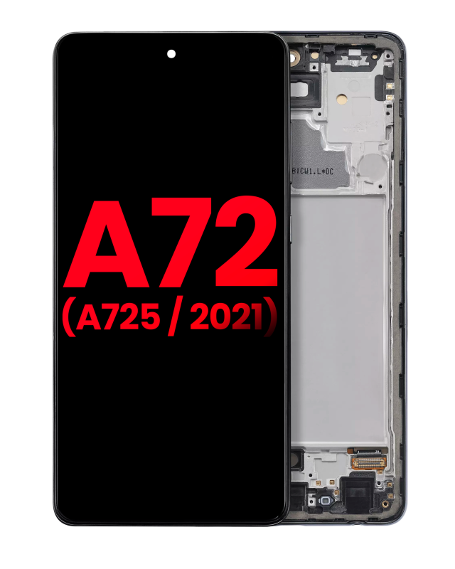 Display OLED completo con Frame per Samsung A72 (A725 / 2021) (6.67") (Awesome Nero)