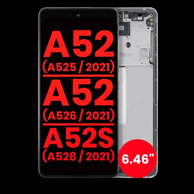 Display OLED completo con Frame per Samsung Galaxy A52 4G (A525 / 2021) / A52 5G (A526 / 2021) / A52S 5G (A528 / 2021) (6.46") (Awesome Bianco)