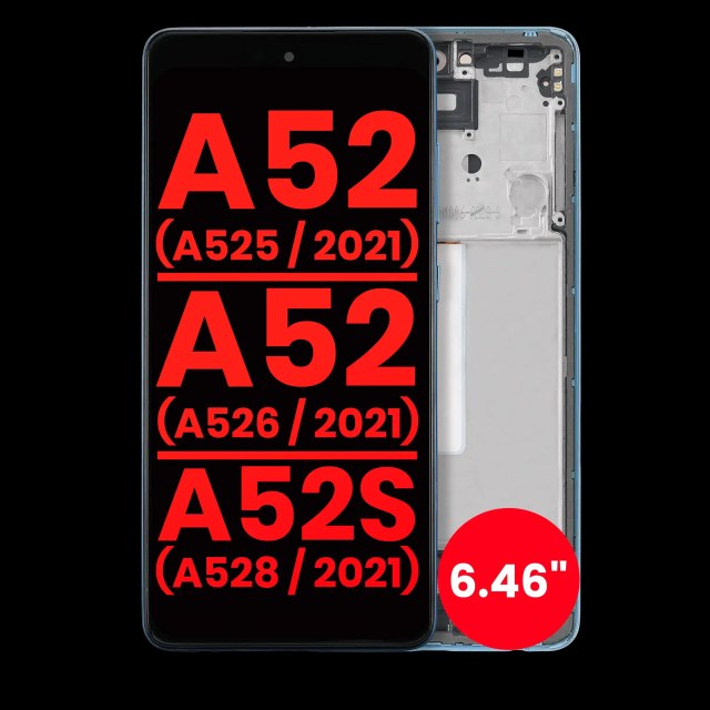 Display OLED completo con Frame per Samsung Galaxy A52 4G (A525 / 2021) / A52 5G (A526 / 2021) / A52S 5G (A528 / 2021) (6.46") (Awesome Blu)