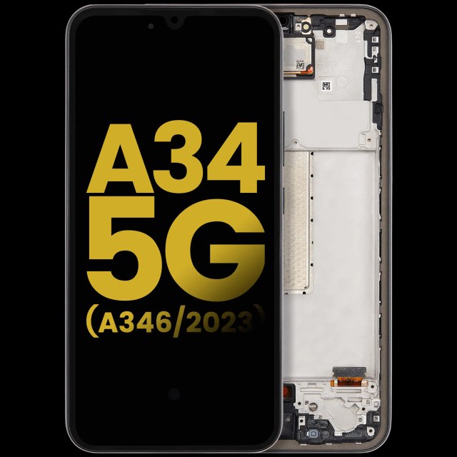 Display OLED completo con Frame per Samsung Galaxy A34 5G (A346 / 2023) (Refurbished) (Grafite)
