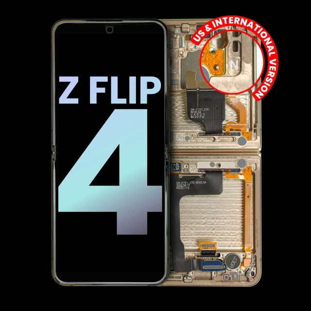 Inner Display OLED completo con Frame per Samsung Galaxy Z Flip 4 5G (US e International) (Service Pack) (Giallo)