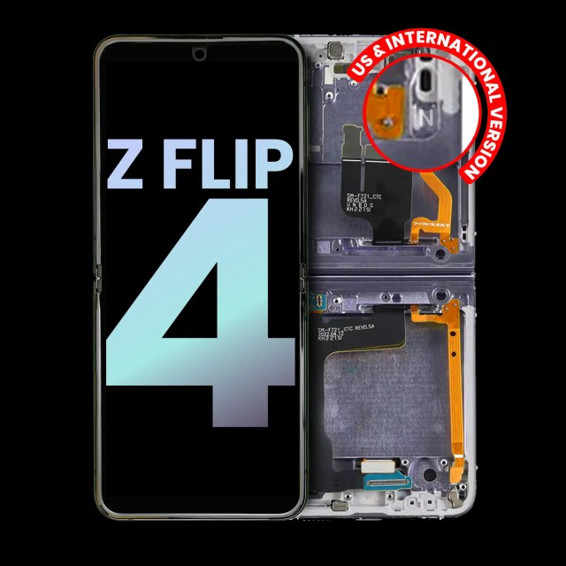 Inner Display OLED completo con Frame per Samsung Galaxy Z Flip 4 5G (US e International) (Service Pack) (Bora Viola)