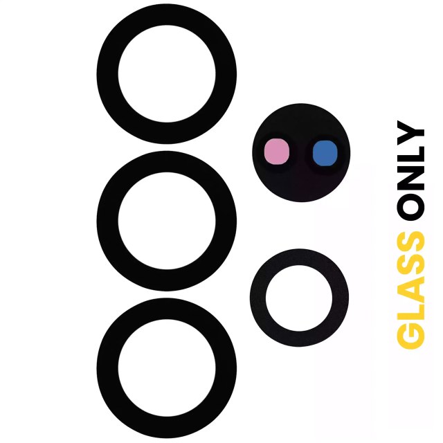 Lente fotocamera posteriore (solo vetro) con adesivo per Samsung Galaxy S23 Ultra 5G (Nero) (10 pezzi)