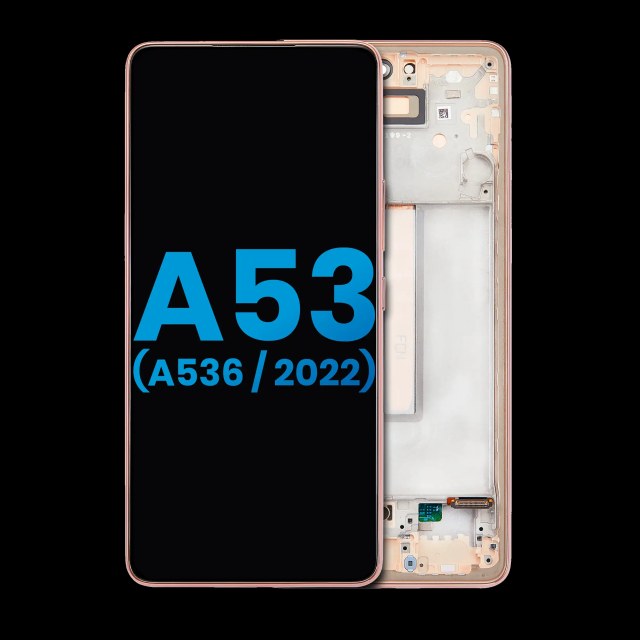Display LCD completo con Frame per Samsung Galaxy A53 5G (A536 / 2022) (senza Finger Print Sensore) (Peach)