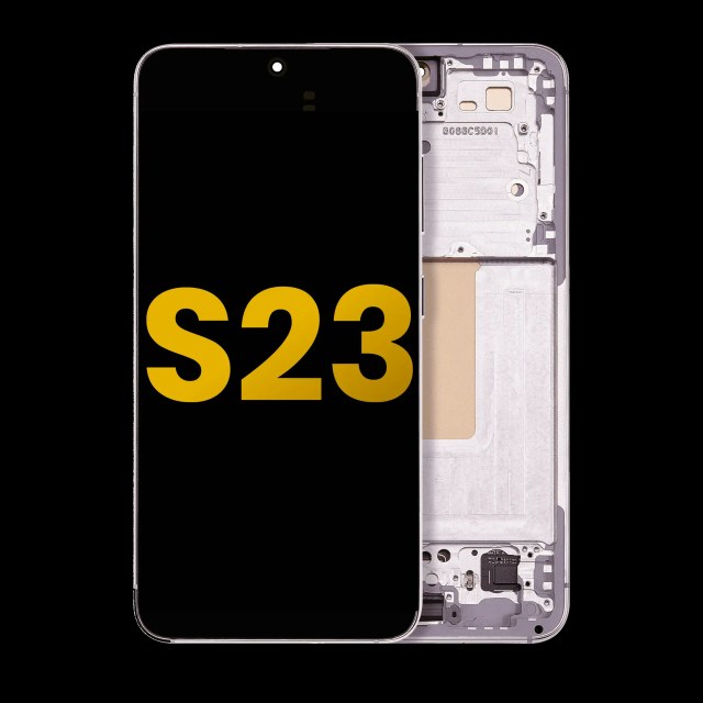 Display OLED completo con Frame per Samsung Galaxy S23 5G (US e International) (Refurbished) (Rosa / Lavanda)