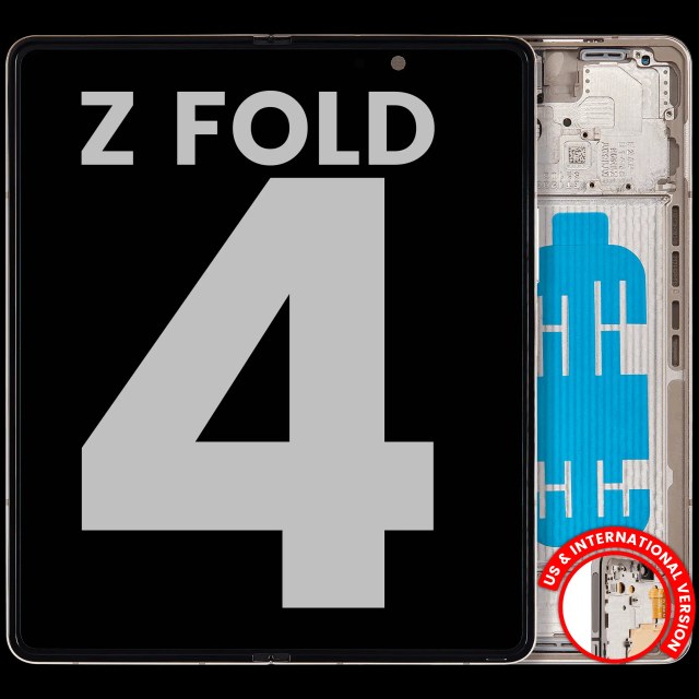 Inner Display OLED completo con Frame per Samsung Galaxy Z Fold 4 5G (US e International) (Used Service Pack Pull: Grade B/C) (Beige)
