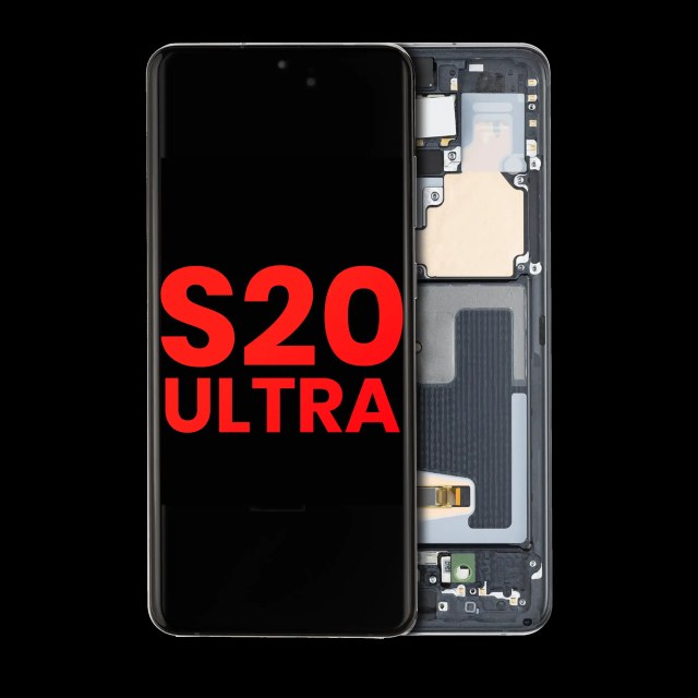 Display OLED completo con Frame per Samsung Galaxy S20 Ultra 5G (Nero cosmico)