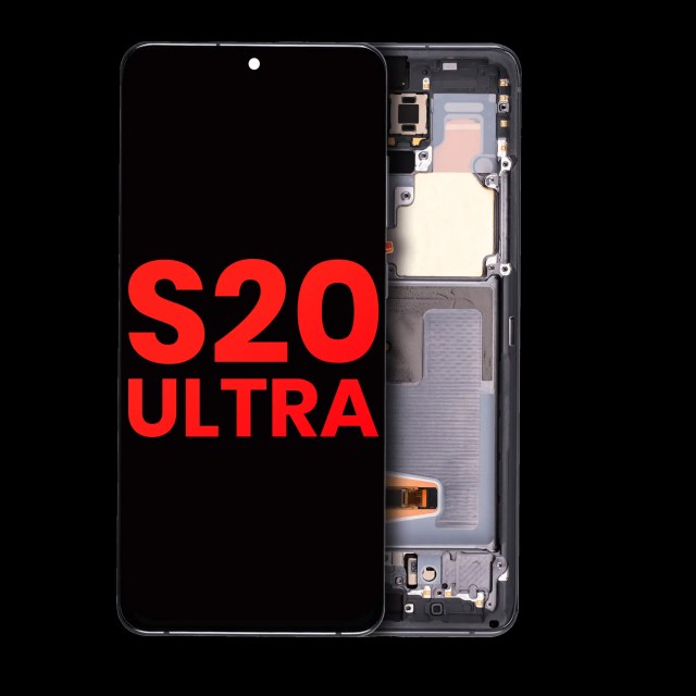 Display OLED completo con Frame per Samsung Galaxy S20 Ultra 5G (Grigio cosmico)