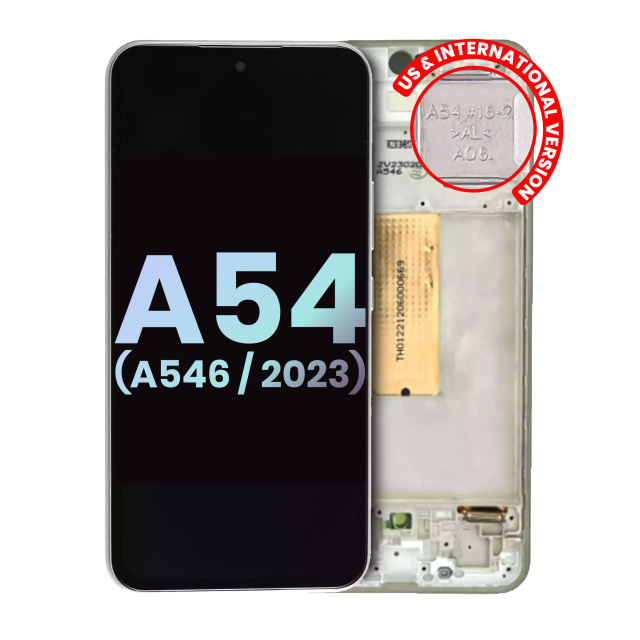 Display OLED completo con Frame per Samsung Galaxy A54 5G (A546 / 2023) (US e International Version) (Service Pack) (Bianco)