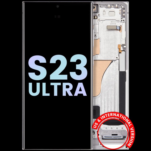 Display OLED completo con Frame per Samsung Galaxy S23 Ultra 5G (US e International) (Service Pack) (Blu cielo e Lime)