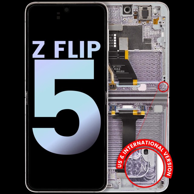 Inner Display OLED completo con Frame per Samsung Galaxy Z Flip 5 5G (US e International) (Service Pack) (Lavanda)