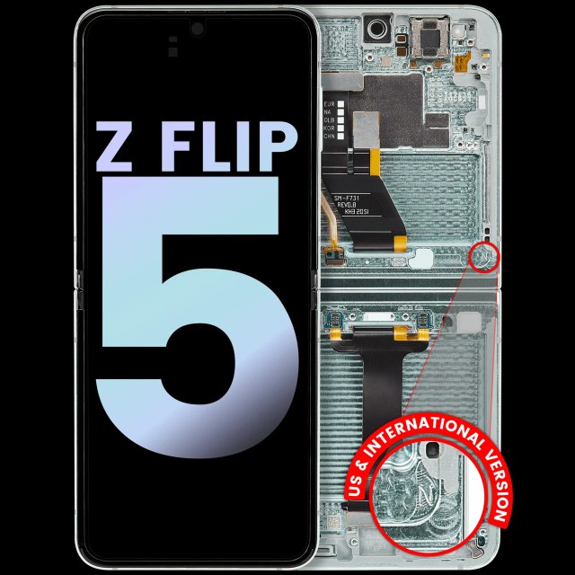 Inner Display OLED completo con Frame per Samsung Galaxy Z Flip 5 5G (US e International) (Service Pack) (Mint)
