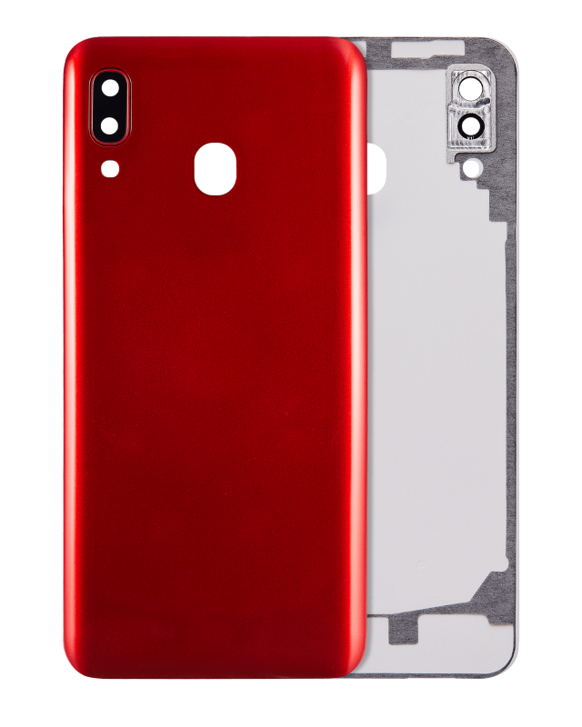 vetro cover posteriore con Vetro fotocamera per Samsung Galaxy A20 (A205 / 2019) (Rosso)