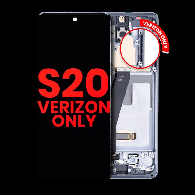 Display OLED completo con Frame per Samsung Galaxy S20 5G (Verizon 5G UW Frame Only) (Grigio cosmico)