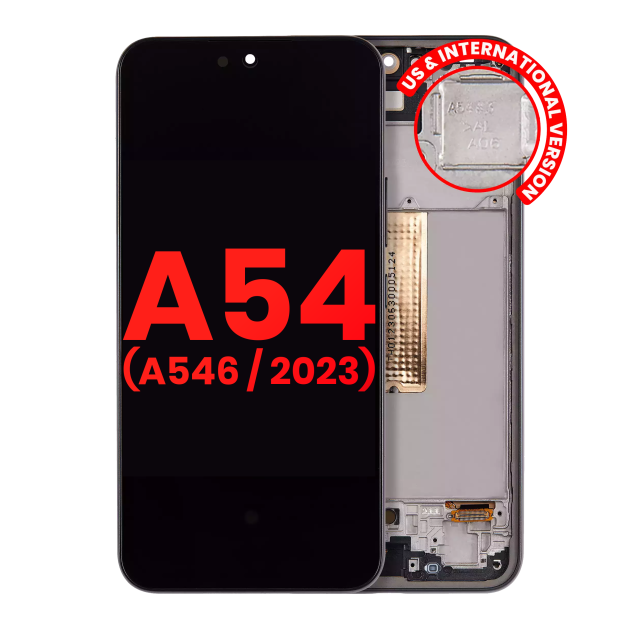 Display OLED completo con Frame per Samsung Galaxy A54 5G (A546 / 2023) (US e International Version) (Grafite)