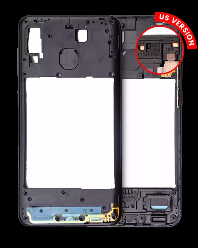 Frame centrale per Samsung Galaxy A20 (A205 / 2019) (US Version) (Nero)