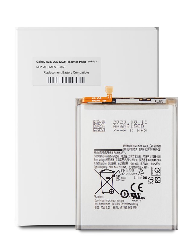 Batteria di ricambio per Samsung Galaxy A31 (A315 / 2020) / A32 (A325 / 2021) / A22 4G (A225 / 2021) (EB-BA315ABY) (Service Pack)