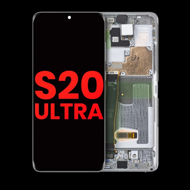 Display OLED completo con Frame per Samsung Galaxy S20 Ultra 5G (Bianco nuvola)