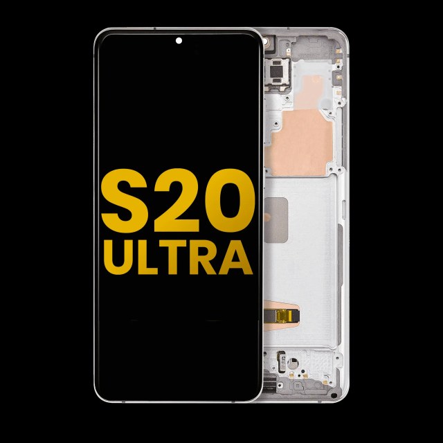 Display OLED completo con Frame per Samsung Galaxy S20 Ultra 5G (Refurbished) (Bianco nuvola)