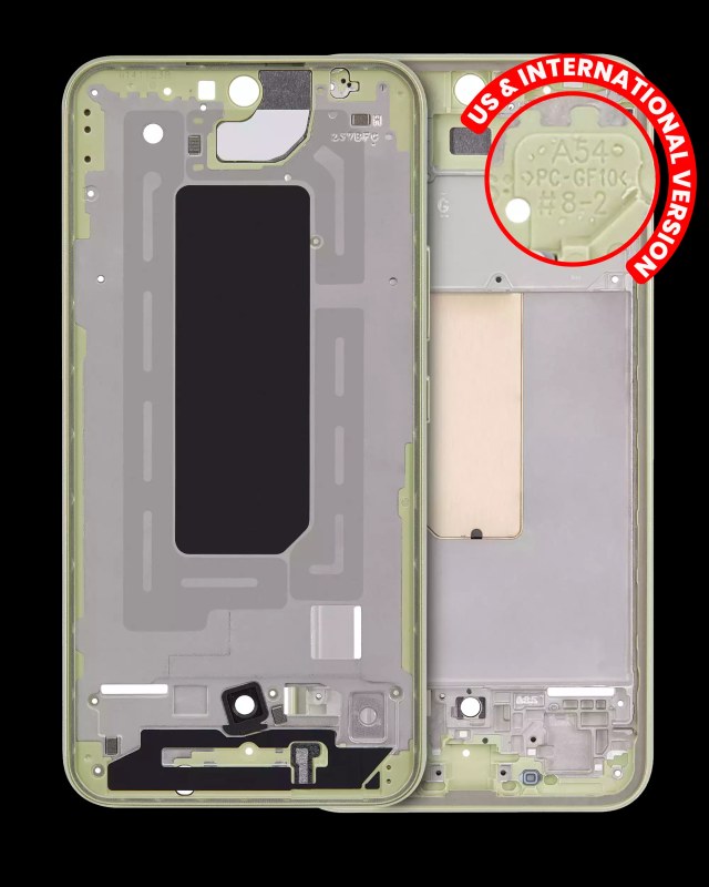 Frame centrale per Samsung Galaxy A54 5G (A546 / 2023) (US e International Version) (Lime)