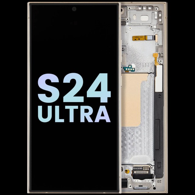 Display OLED completo con Frame per Samsung Galaxy S24 Ultra (Service Pack) (Titanio Giallo)