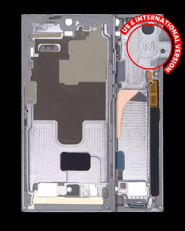 Frame centrale per Samsung Galaxy S22 Ultra 5G (US e International Version) (Grafite)