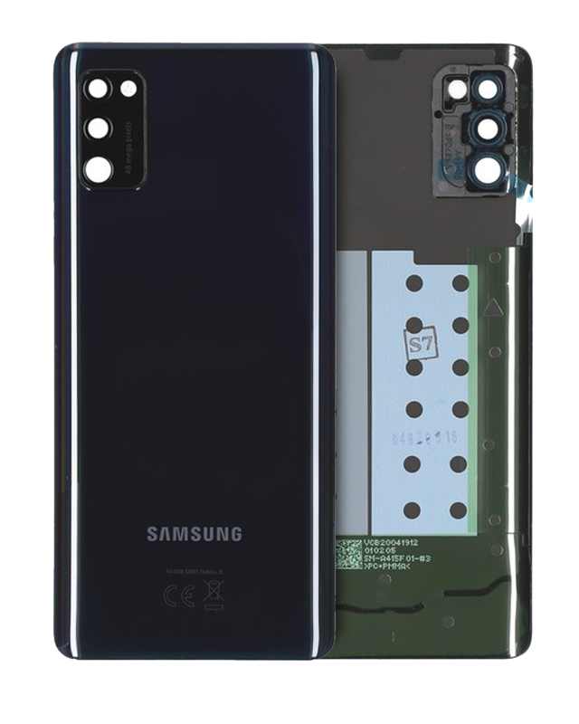 vetro cover posteriore con Vetro fotocamera per Samsung Galaxy A41 (A415 / 2020) (Service Pack) (Prism Crush Nero)