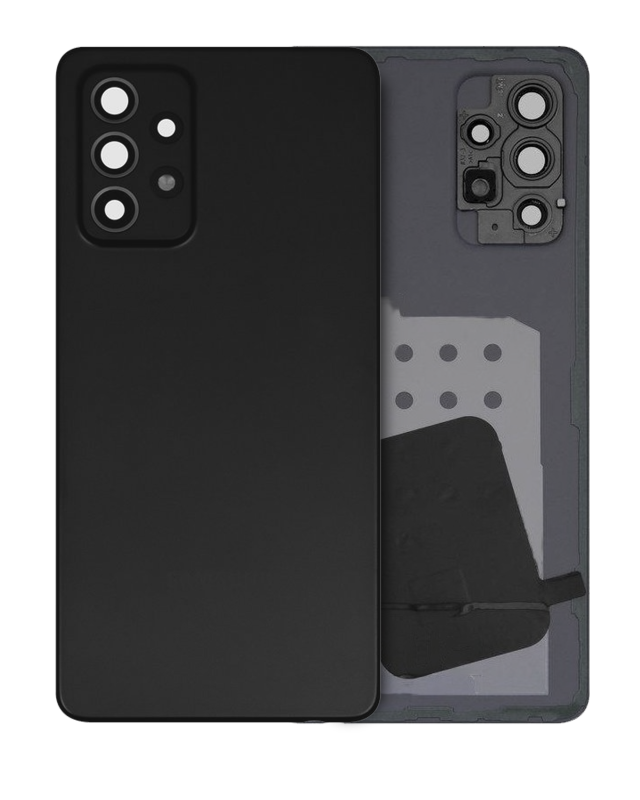 vetro cover posteriore con Vetro fotocamera per Samsung Galaxy A52s (A528 / 2021) (Service Pack) (Awesome Nero)