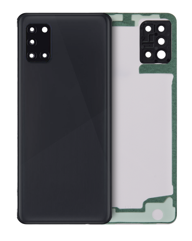 vetro cover posteriore con Vetro fotocamera per Samsung Galaxy A31 (A315 / 2020) (Service Pack) (Nero)