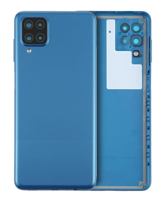 vetro cover posteriore con Vetro fotocamera per Samsung Galaxy A12 (A125 / 2020) (Service Pack) (Blu)