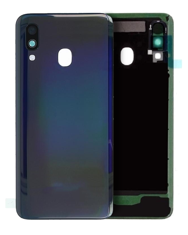 vetro cover posteriore con Vetro fotocamera per Samsung Galaxy A40 (A405 /2019) (Service Pack) (Nero)