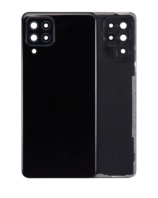 vetro cover posteriore con Vetro fotocamera per Samsung Galaxy A22 4G (A225 / 2021) (Service Pack) (Nero)