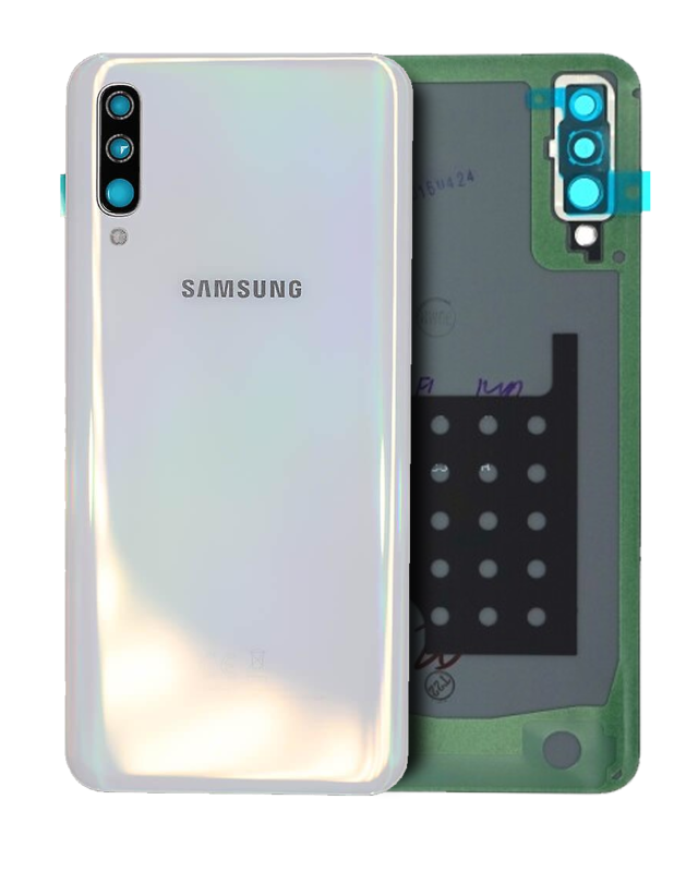 vetro cover posteriore con Vetro fotocamera per Samsung Galaxy A50 (A505 / 2019) (Service Pack) (Bianco)