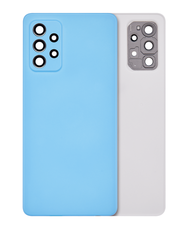 vetro cover posteriore con Vetro fotocamera per Samsung Galaxy A72 (A725 / 2021) (Service Pack) (Blu)