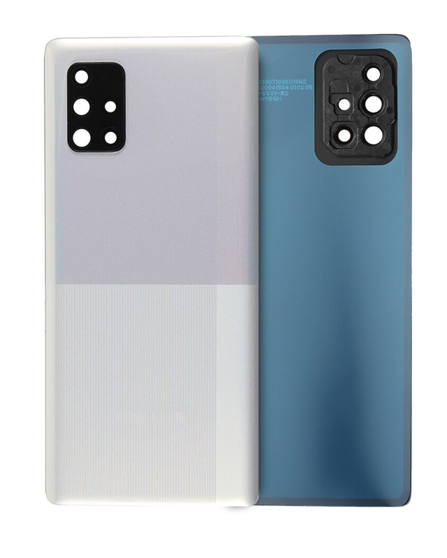 vetro cover posteriore con Vetro fotocamera per Samsung Galaxy A71 (A715 / 2020) (Service Pack) (Prism Crush Argento)