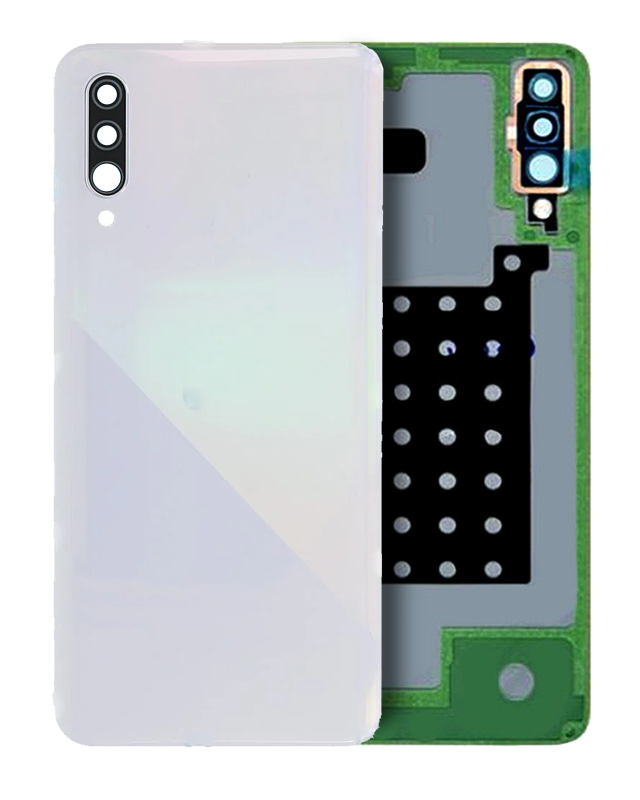vetro cover posteriore con Vetro fotocamera per Samsung Galaxy A30S (A307 / 2019) (Service Pack) (Bianco)