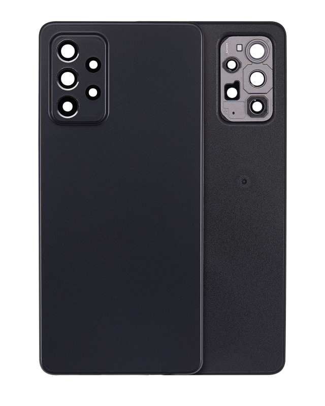vetro cover posteriore con Vetro fotocamera per Samsung Galaxy A72 (A725 / 2021) (Service Pack) (Nero)