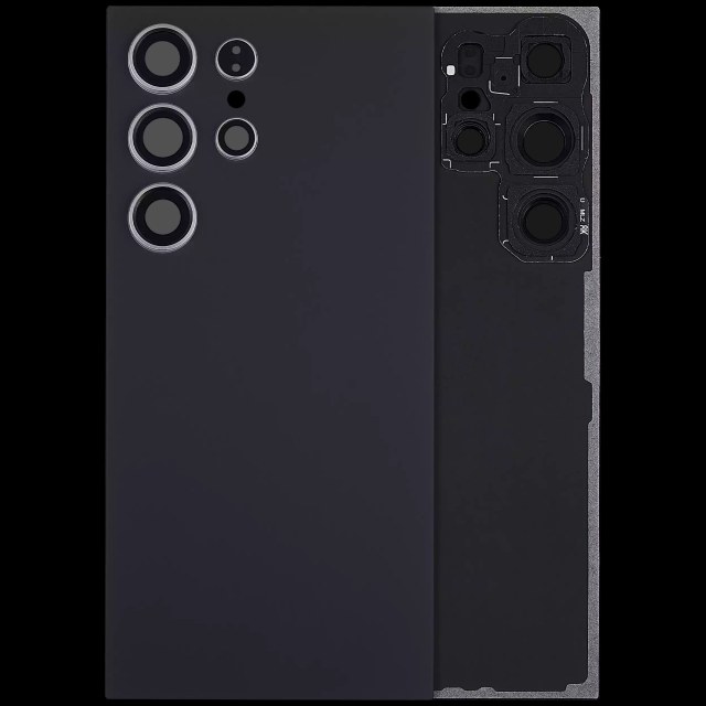 vetro cover posteriore con Vetro fotocamera per Samsung Galaxy S24 Ultra 5G (No Logo) (Titanio Nero)