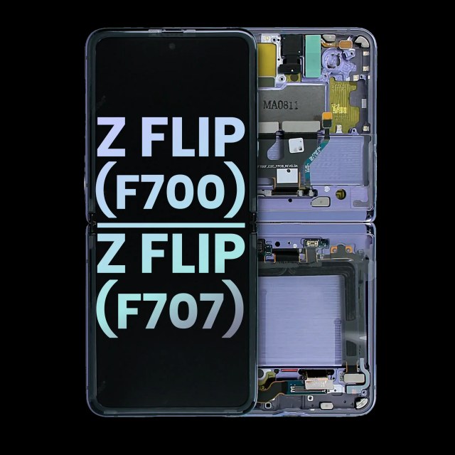 Inner Display OLED completo con Frame per Samsung Galaxy Z Flip 5G (F707) (Service Pack) (Mirror Viola)
