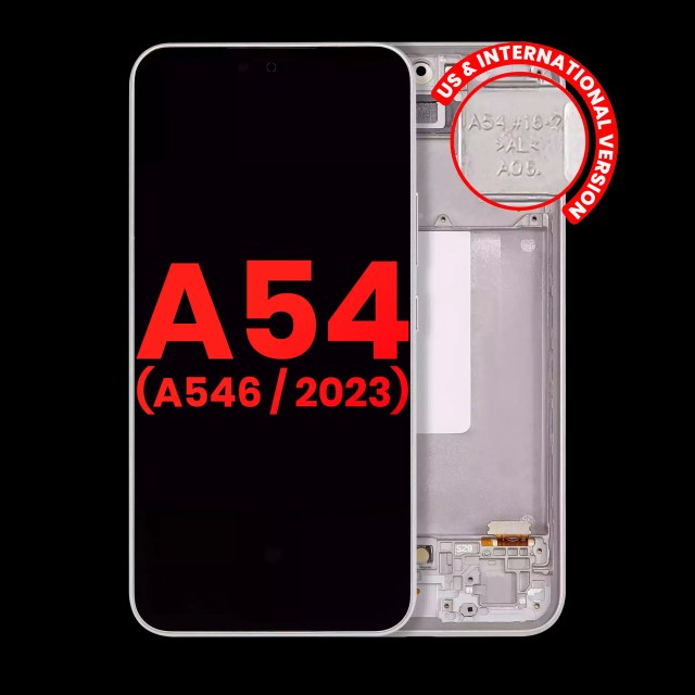 Display OLED completo con Frame per Samsung Galaxy A54 5G (A546 / 2023) (US e International Version) (Bianco)